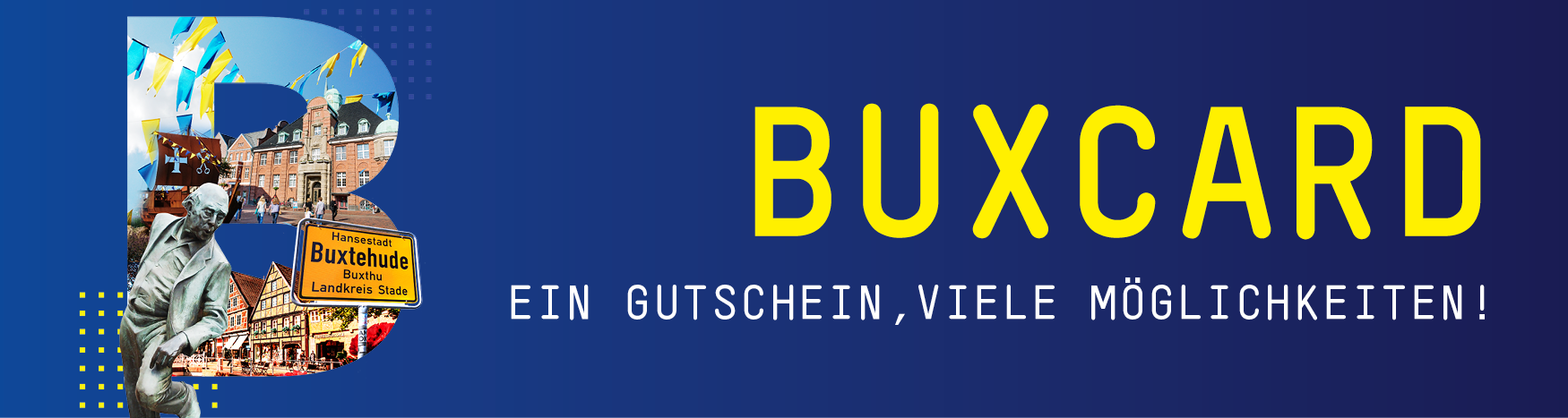 Banner BUXCard mit großem B und Fleetenkieker
